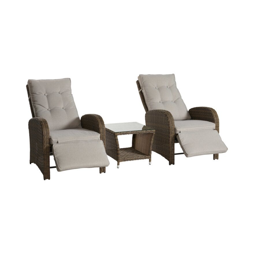 EMIR Stolsett med bord i Beige/natur