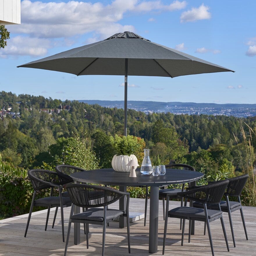 Hartman SOLAR EASY UP Parasoll Ø300 cm i Grå