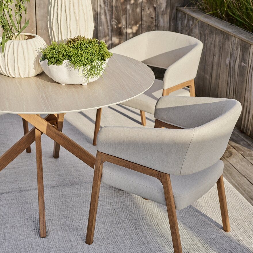 LEONORA Spisebord Ø120 cm i Beige/natur
