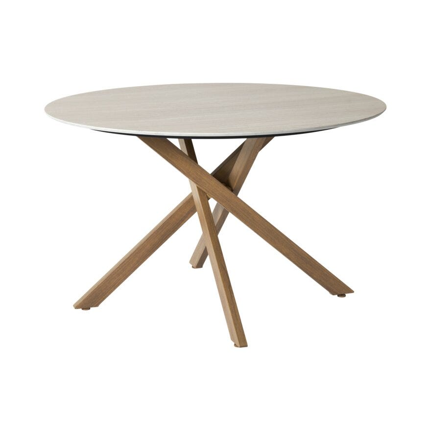 LEONORA Spisebord Ø120 cm i Beige/natur