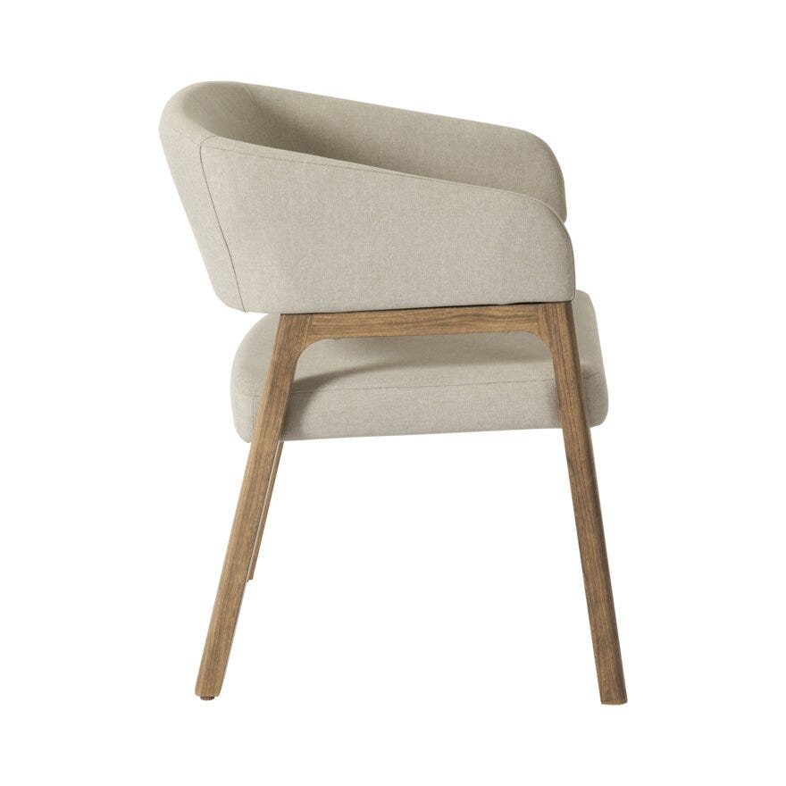 LEONORA Spisestol med armlene i Beige/natur