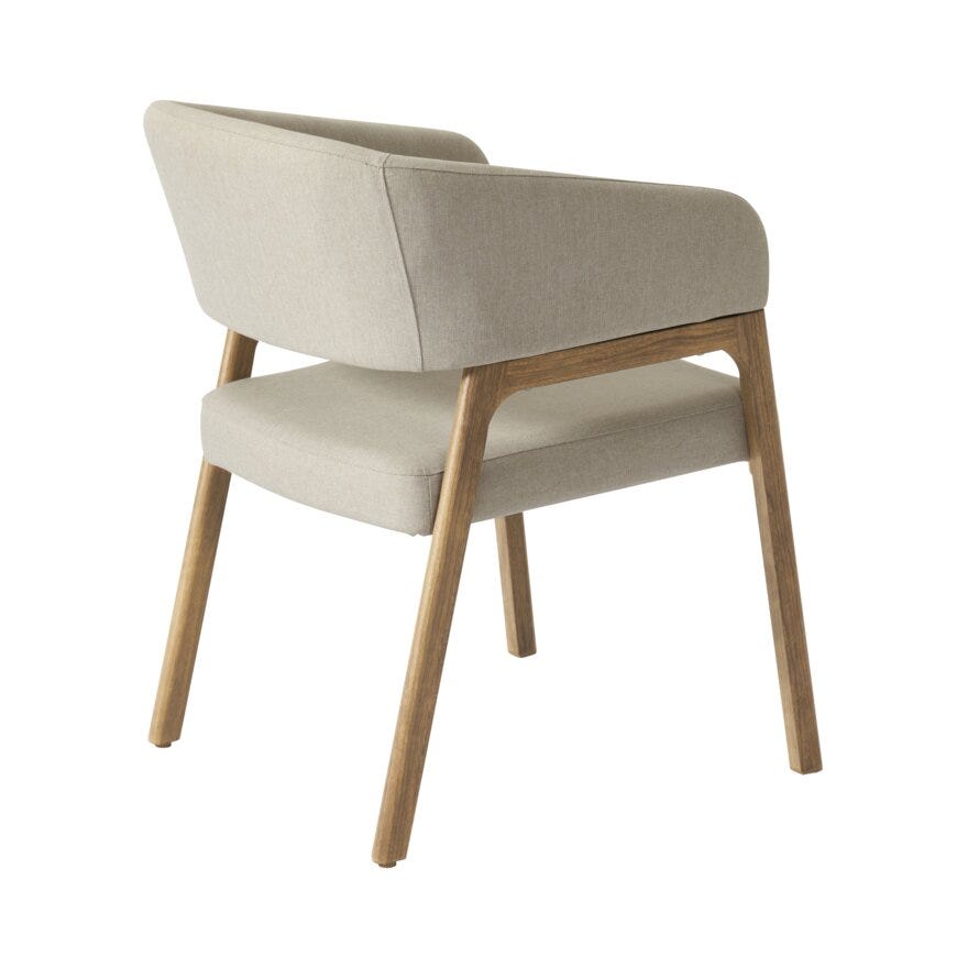 LEONORA Spisestol med armlene i Beige/natur
