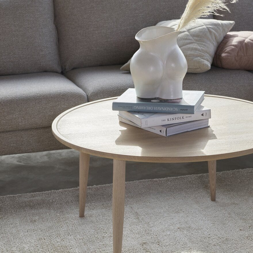 Kleppe TOWN Sofabord Ø90 cm i Beige/natur