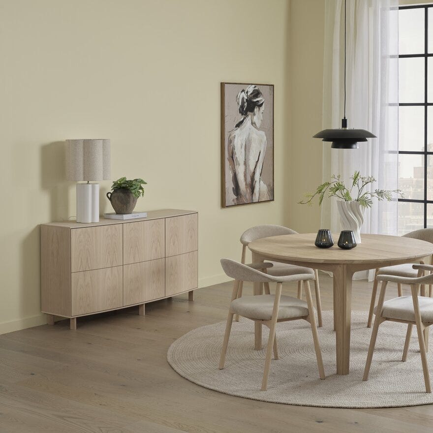 Skovby SM 112 Rundt spisebord Ø130 cm i Beige/natur