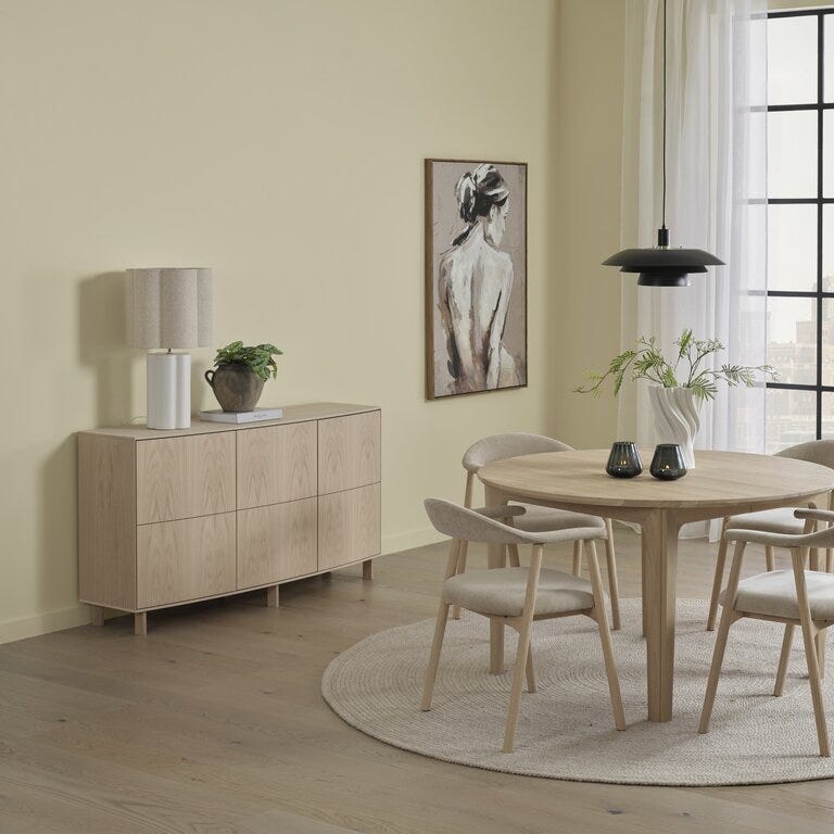 Skovby SM 112 Rundt spisebord Ø130 cm i Beige/natur