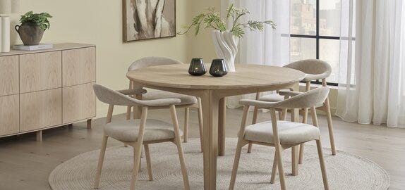 Skovby SM 112 Rundt spisebord Ø130 cm i Beige/natur