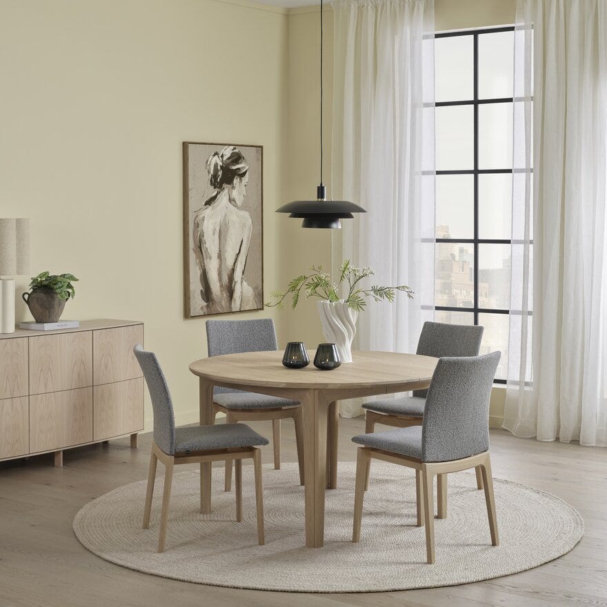 Skovby SM 112 Rundt spisebord Ø130 cm i Beige/natur