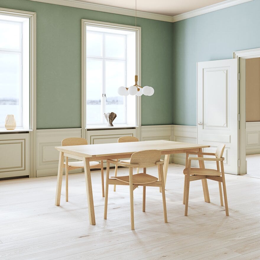Skovby SM 842 Spisestol med armlene i Hvit