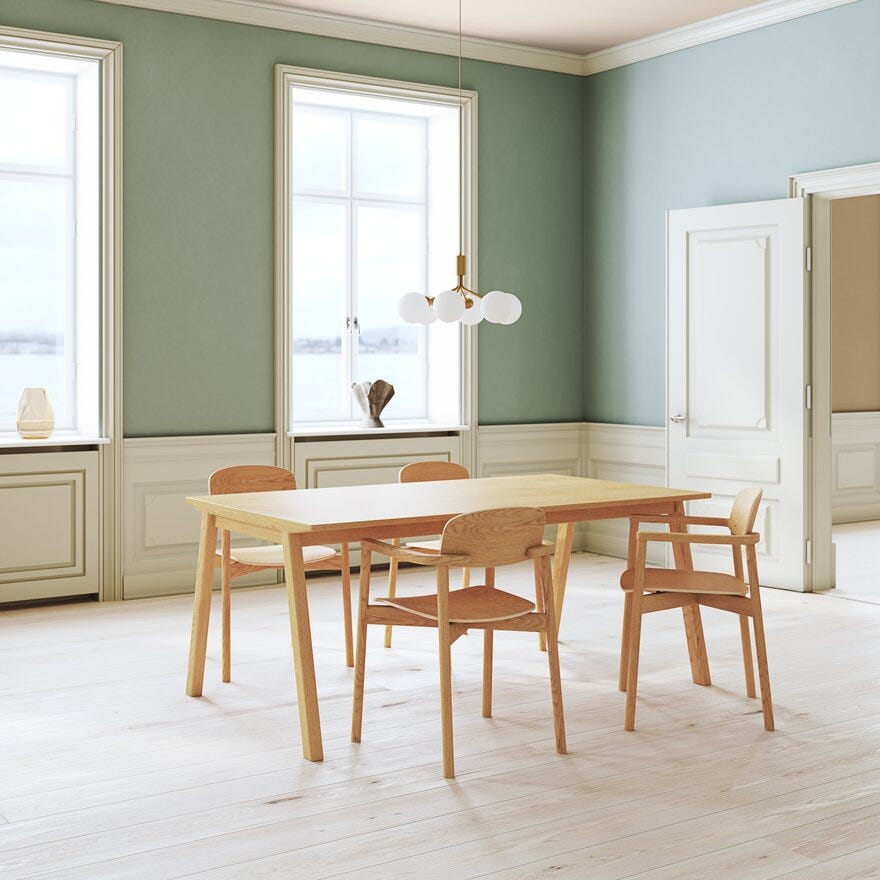 Skovby SM 842 Spisestol med armlene i Beige/natur
