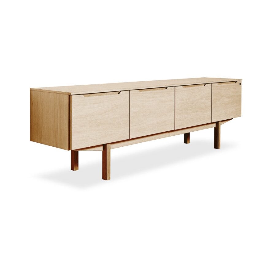 Skovby SM 305 TV-benk B:195 cm i Beige/natur