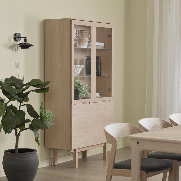 Skovby SM 307 Vitrineskap B:100 cm i Beige/natur