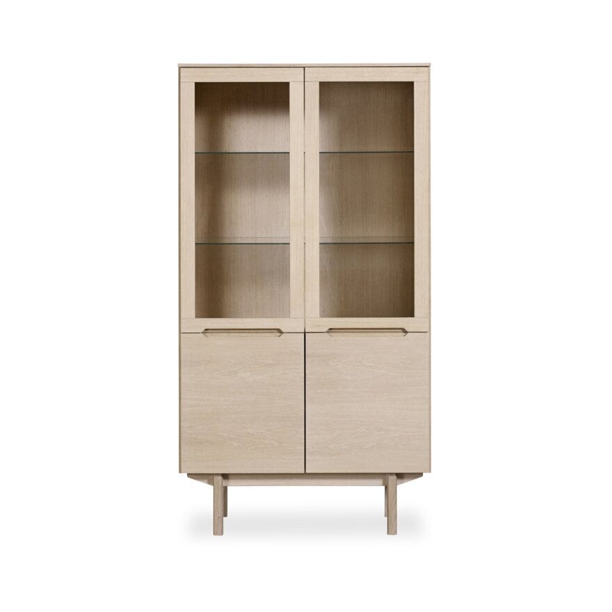 Skovby SM 307 Vitrineskap B:100 cm i Beige/natur