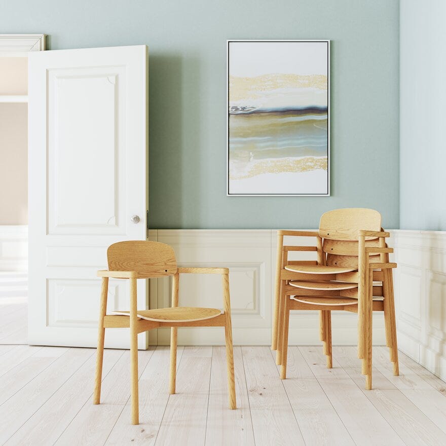 Skovby SM 842 Spisestol med armlene i Beige/natur