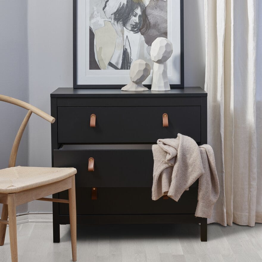 MADRID Kommode 83x80 cm i Svart