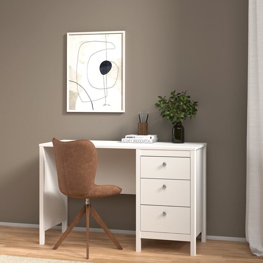 MADRID Skrivebord 120x48 cm i Hvit