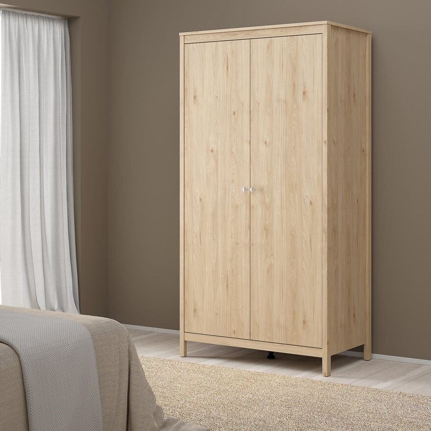 MADRID Garderobeskap 102x58 cm i Beige/natur