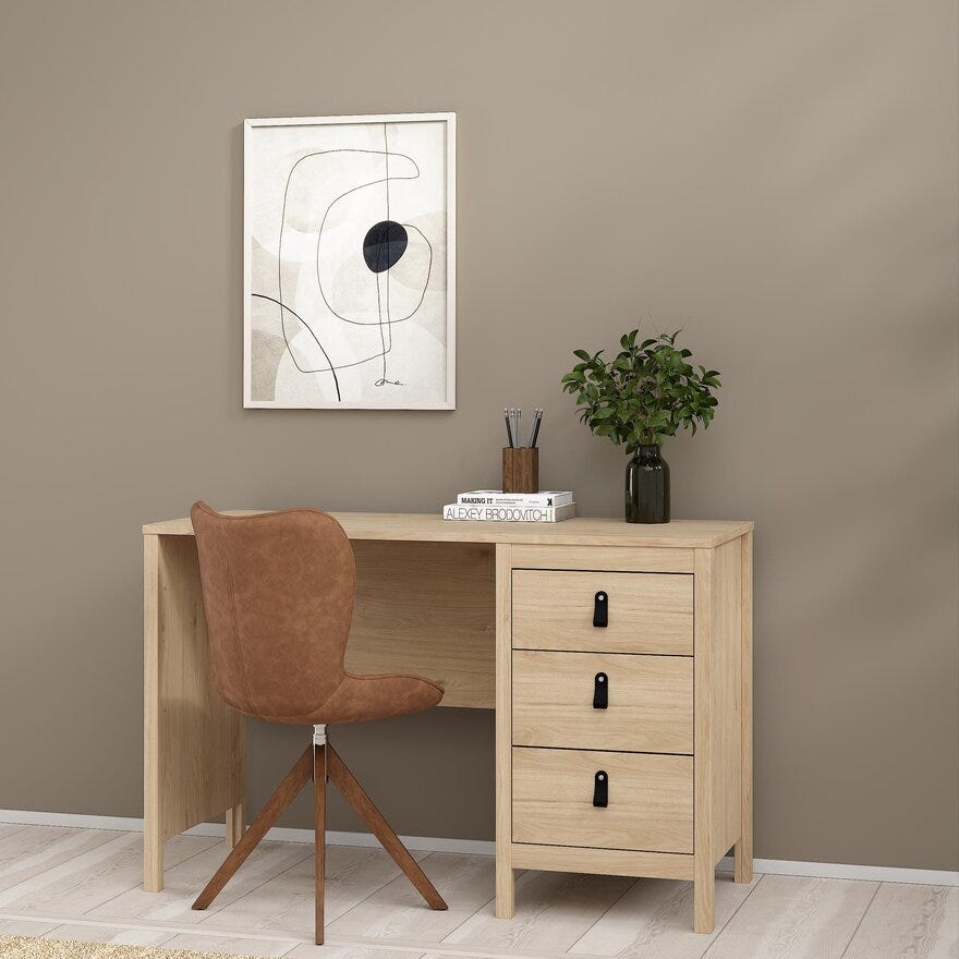 MADRID Skrivebord 120x48 cm i Beige/natur