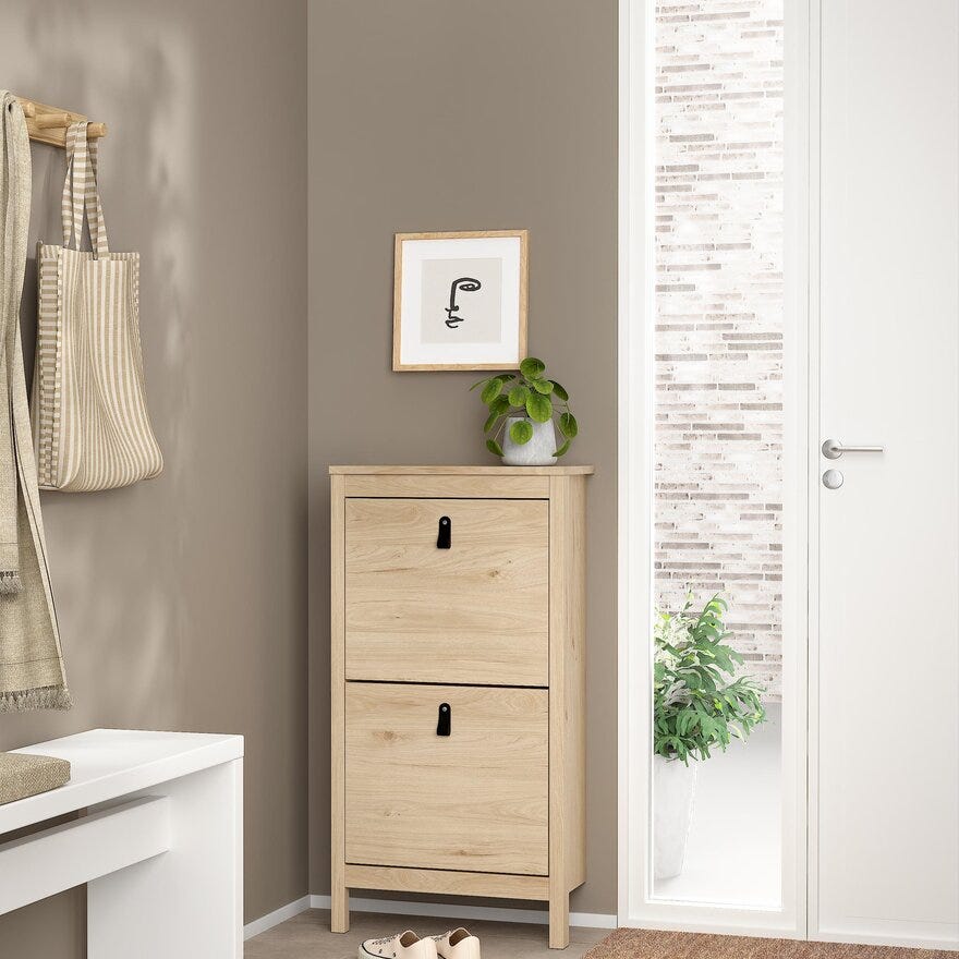 MADRID Skoskap 53x24 cm i Beige/natur