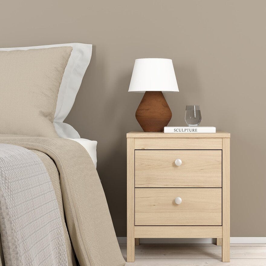 MADRID Nattbord 43x38 cm i Beige/natur