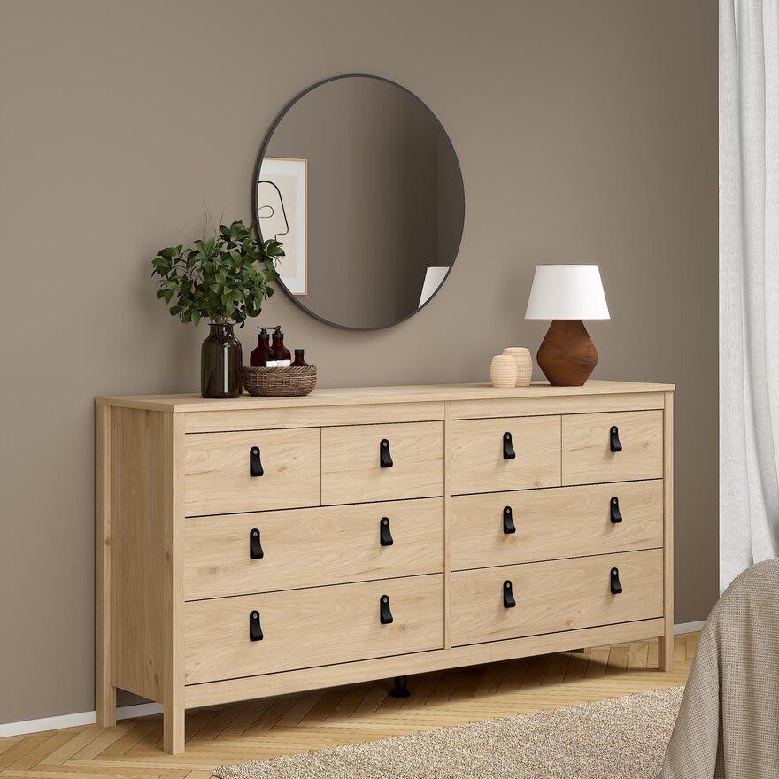 MADRID Kommode 160x38 cm i Beige/natur