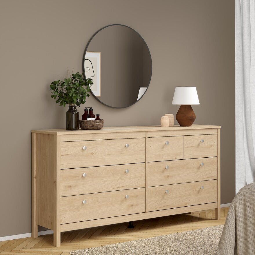 MADRID Kommode 160x38 cm i Beige/natur