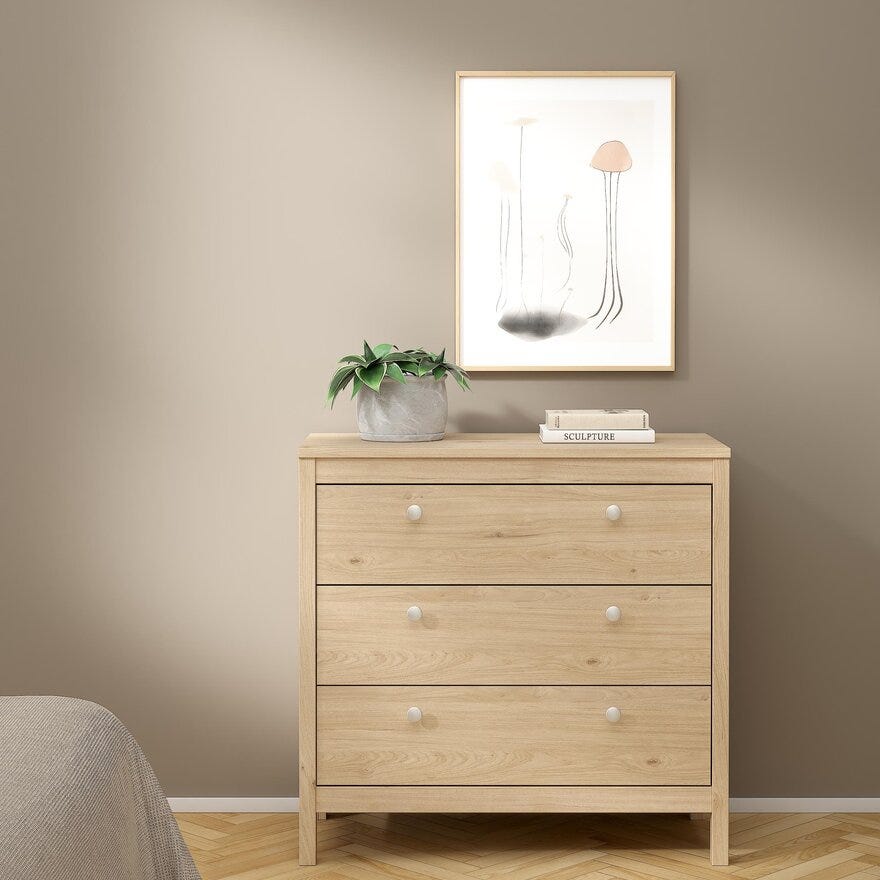 MADRID Kommode 82x38 cm i Beige/natur