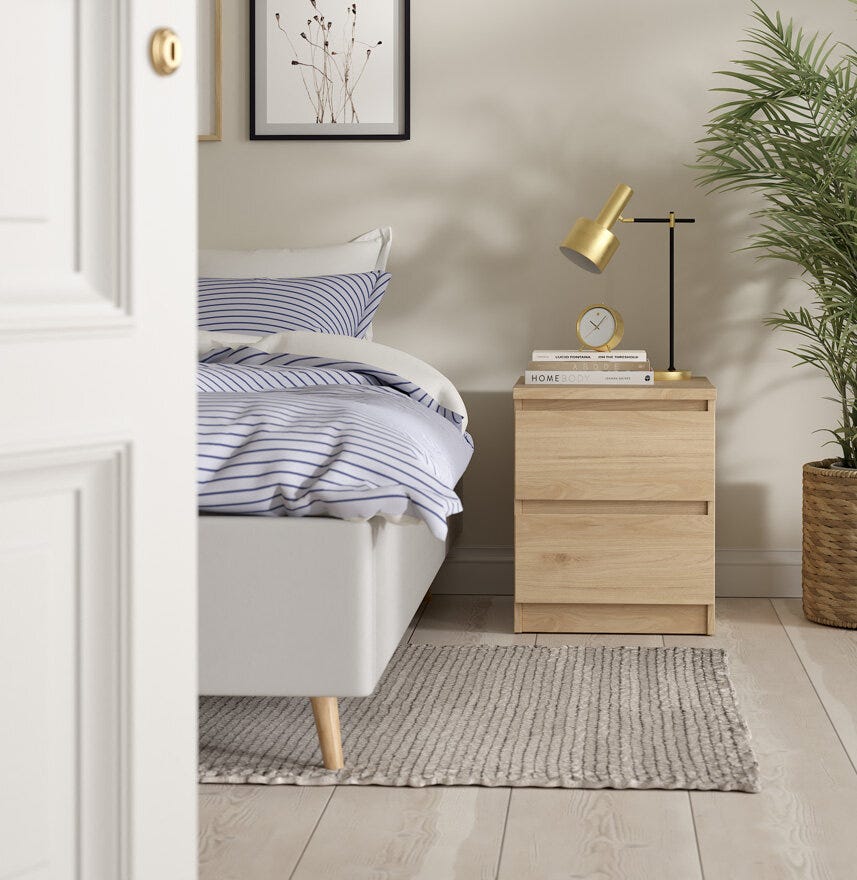 NAIA Nattbord 40x50 cm i Beige/natur