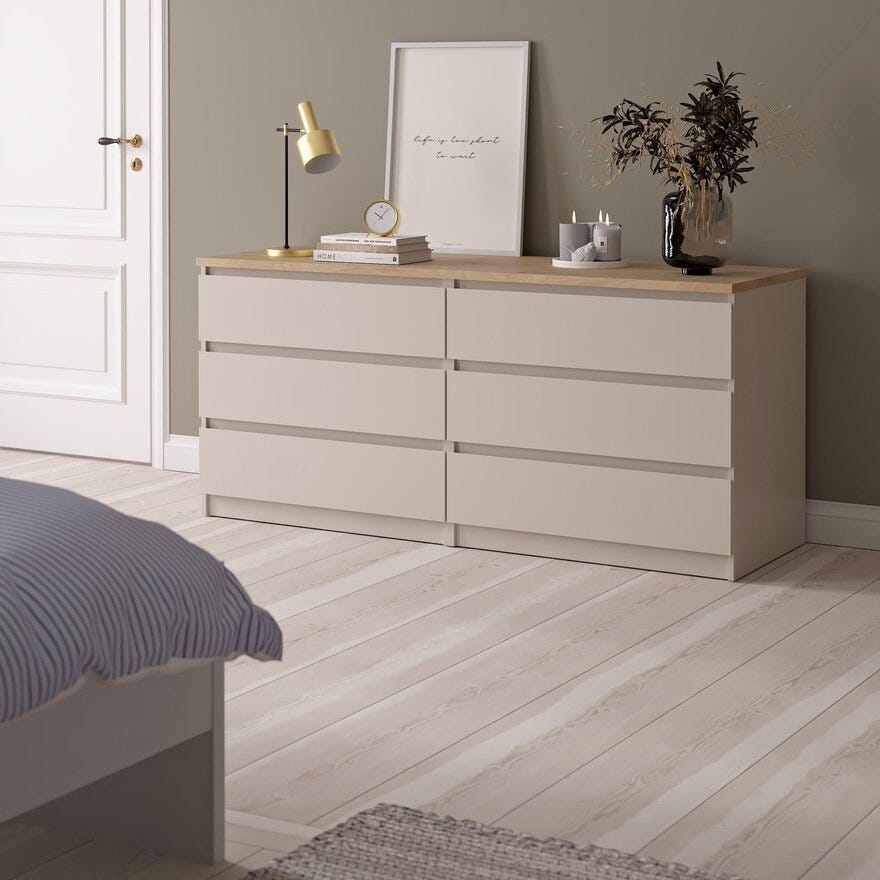 NAIA Kommode 154x50 cm i Beige/natur