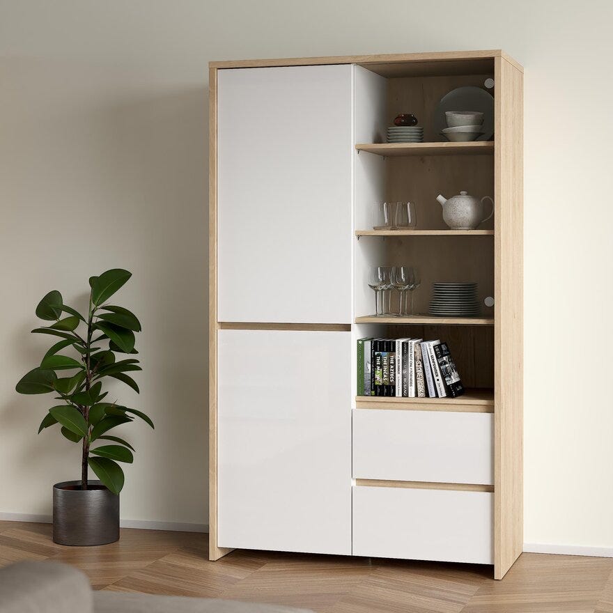 NEXT Vitrineskap 100x48 cm i Beige/natur