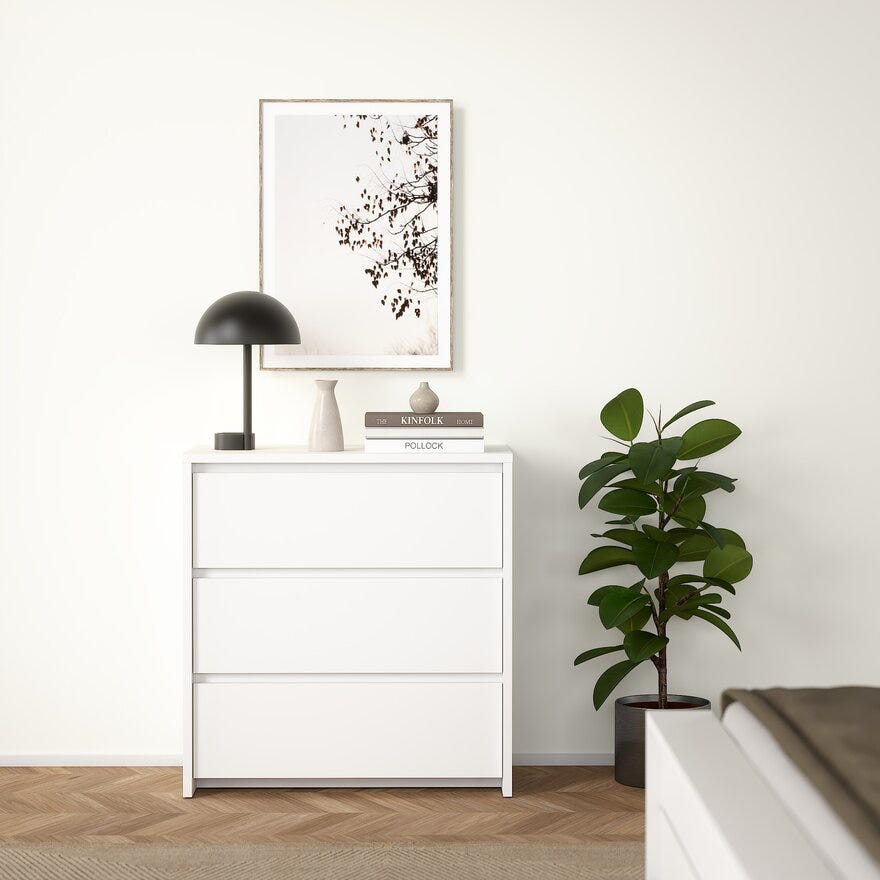 NEXT Kommode 80x48 cm i Hvit