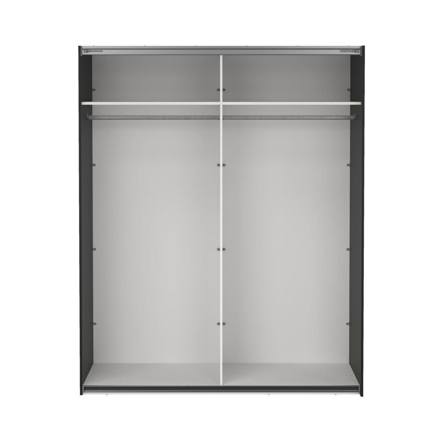 NORDEN Skyvedørsgarderobe 180x220 cm i Svart