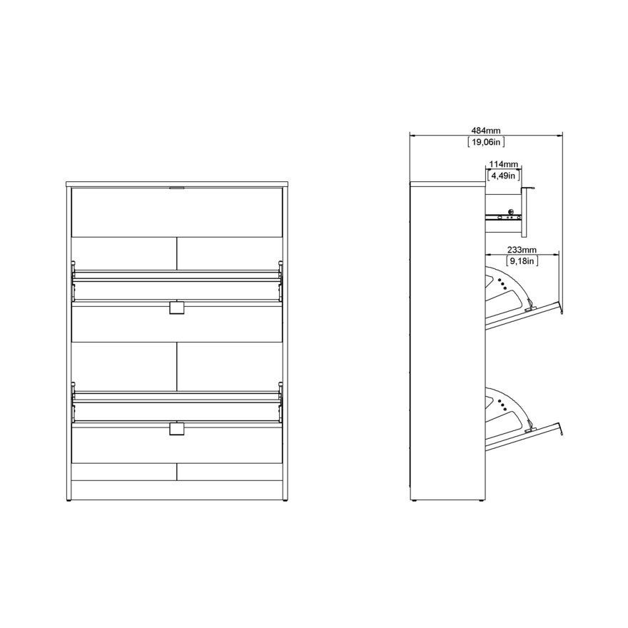 SHOES Skoskap 70x24 cm i Hvit