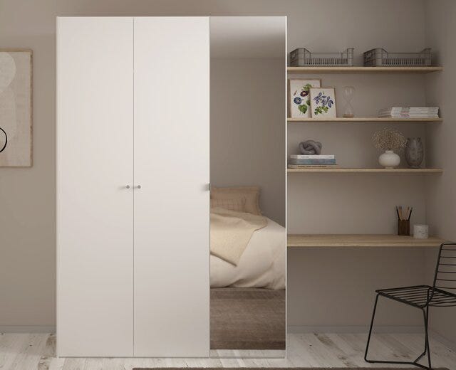 STOCK Garderobeskap 150x58 cm i Hvit