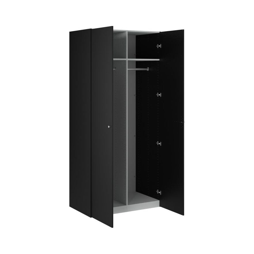 STOCK Garderobeskap 100x58 cm i Svart
