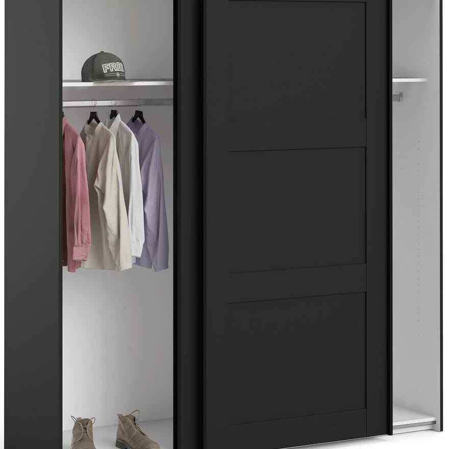 VERONA Skyvedørsgarderobe 182X60 cm i Svart