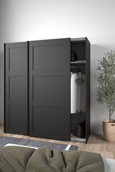 VERONA Skyvedørsgarderobe 182X60 cm i Svart