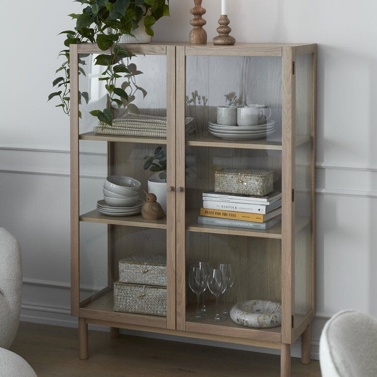 ELBA Vitrineskap 100x40 cm i Beige/natur