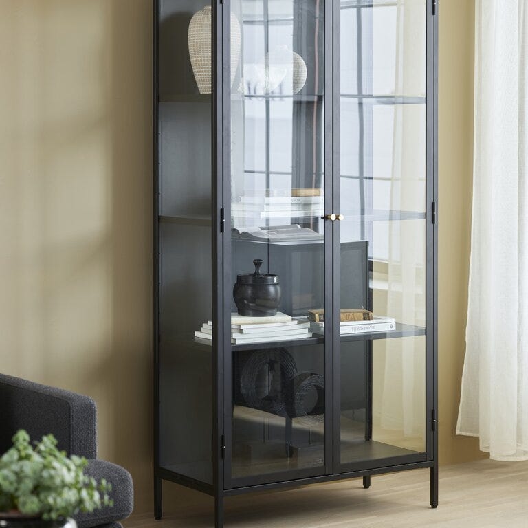 MOLDE Vitrineskap B:90 cm i Svart