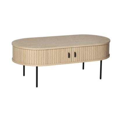 Nola ovalt sofabord med hylle 60x120