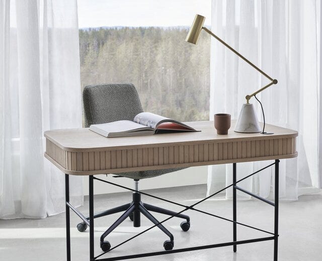 NOLA Skrivebord 120x60 cm i Beige/natur