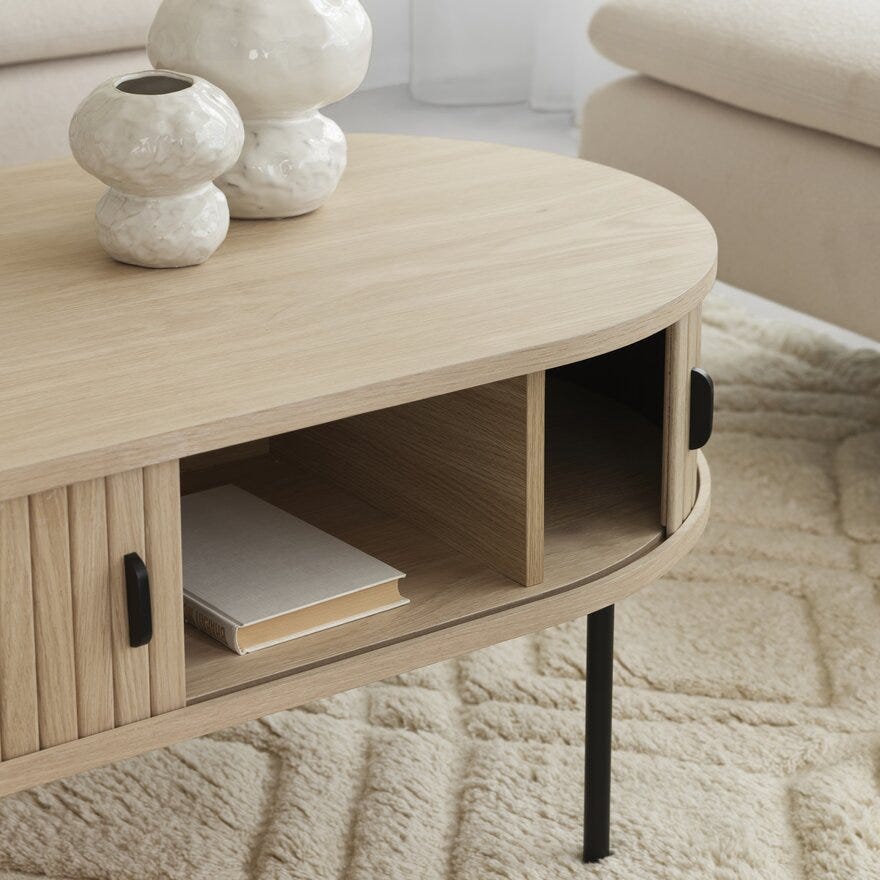 NOLA Sofabord 60x120 cm i Beige/natur