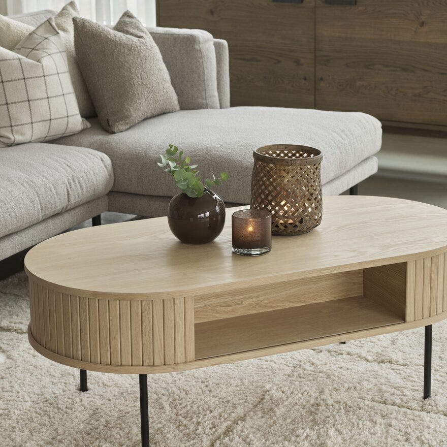 NOLA Sofabord 60x120 cm i Beige/natur