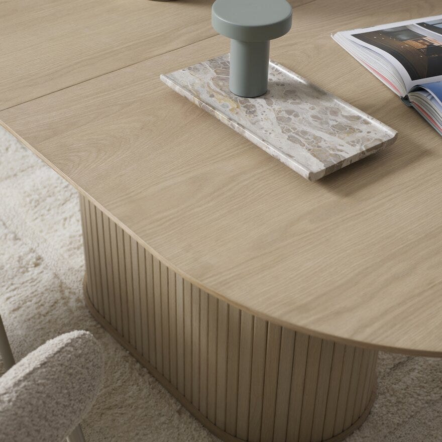 NOLA Ovalt spisebord 95x180 cm i Beige/natur