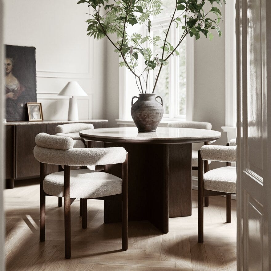 Storm Storm BARDO Spisestol med armlene i Beige/natur designet av Storm Pedersen