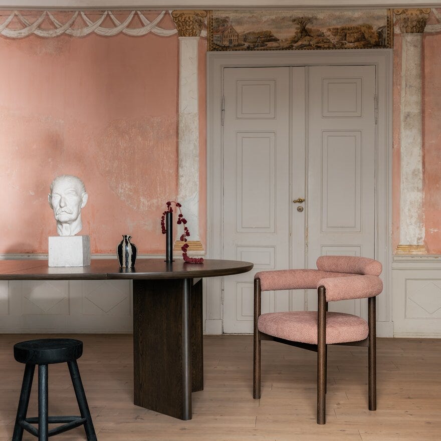 BARDO TREND Spisestol med armlene i Rosa