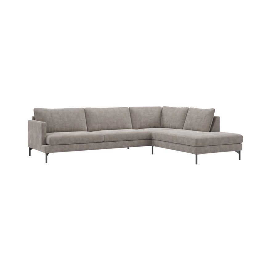 Vilmers Altera beige hjørnesofa med endeavslutning