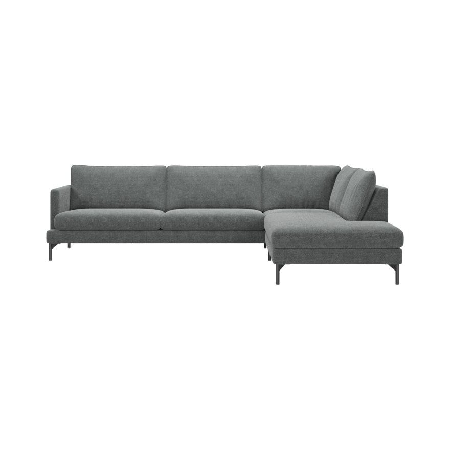 Vilmers Altera blå hjørnesofa med endeavslutning