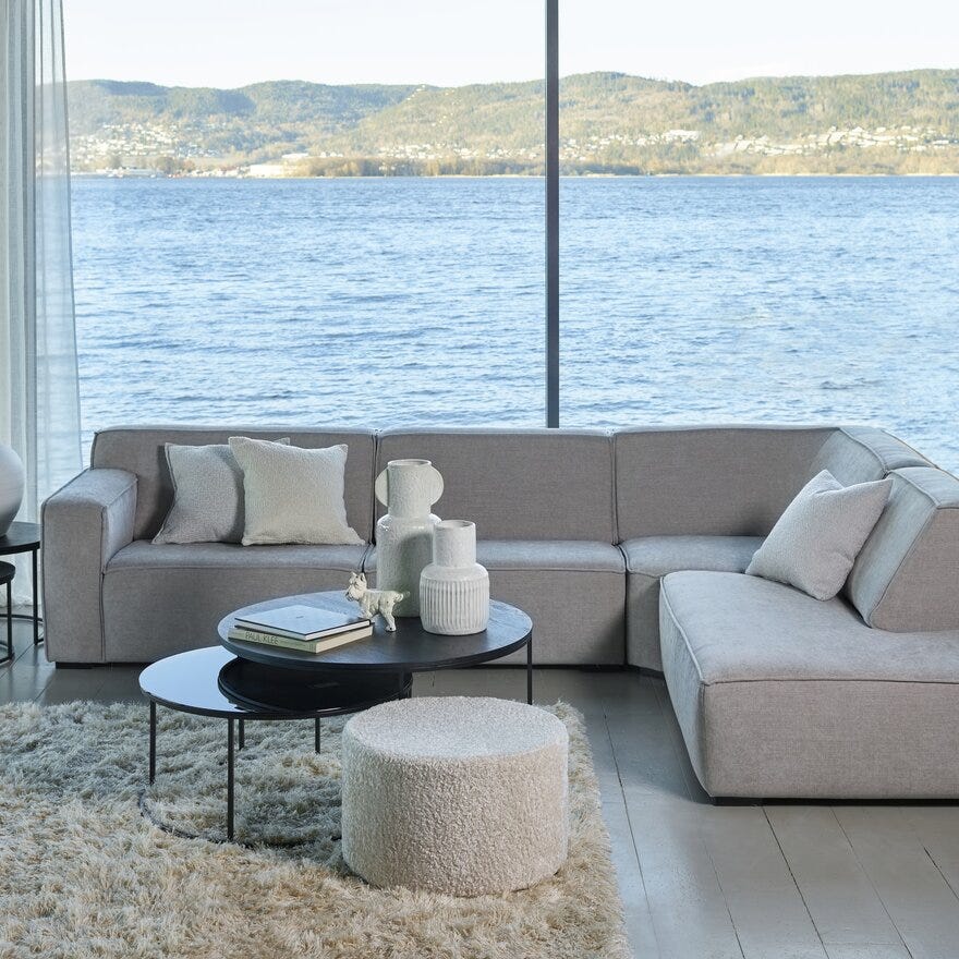 MURAN Sofabordsett Ø90 cm i Svart