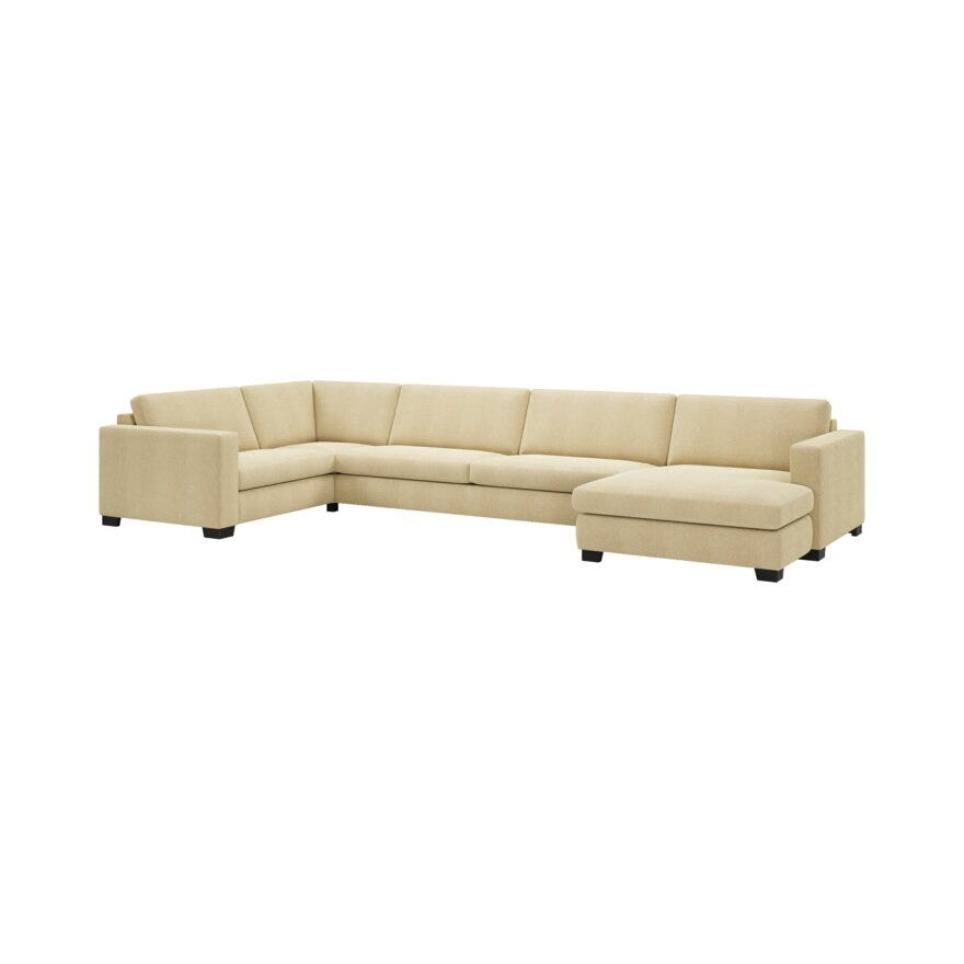 Vilmers Field gul hjørnesofa med sjeselong xl