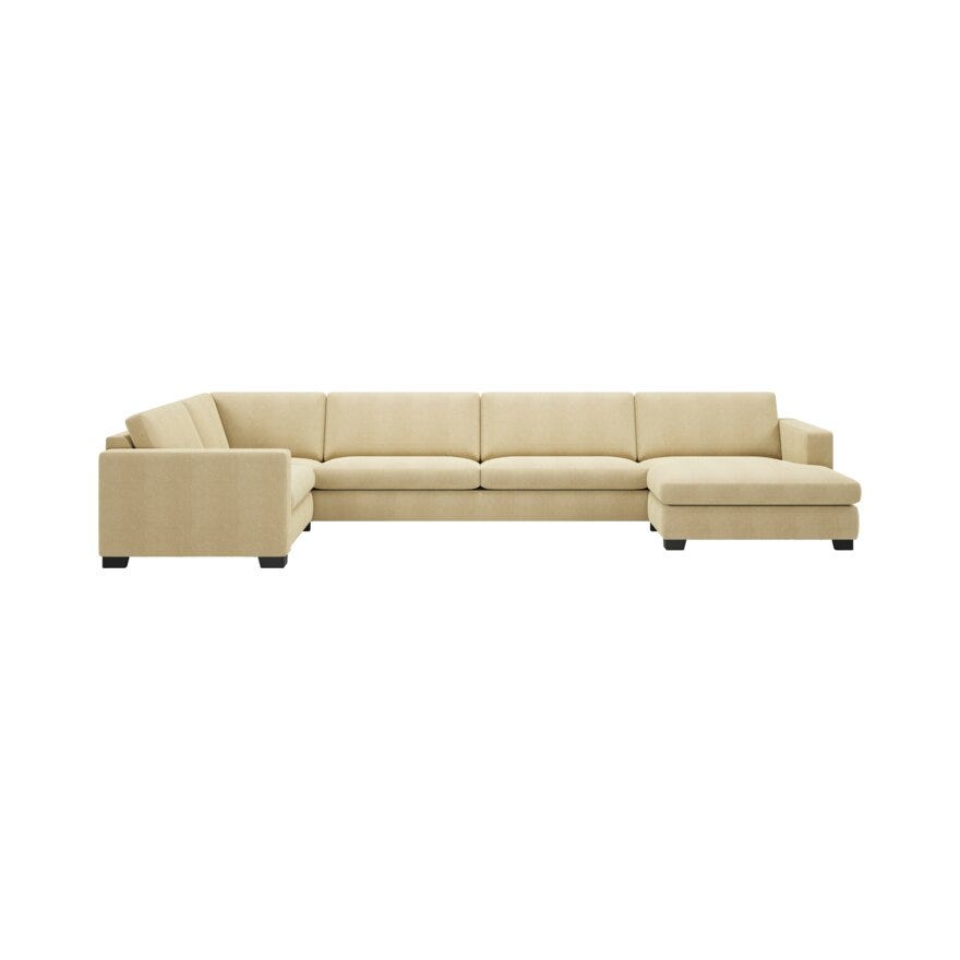 Vilmers Field gul hjørnesofa med sjeselong xl